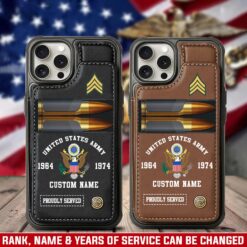 US Army, O 6 Army Colonel - Leather Flip Phone Case