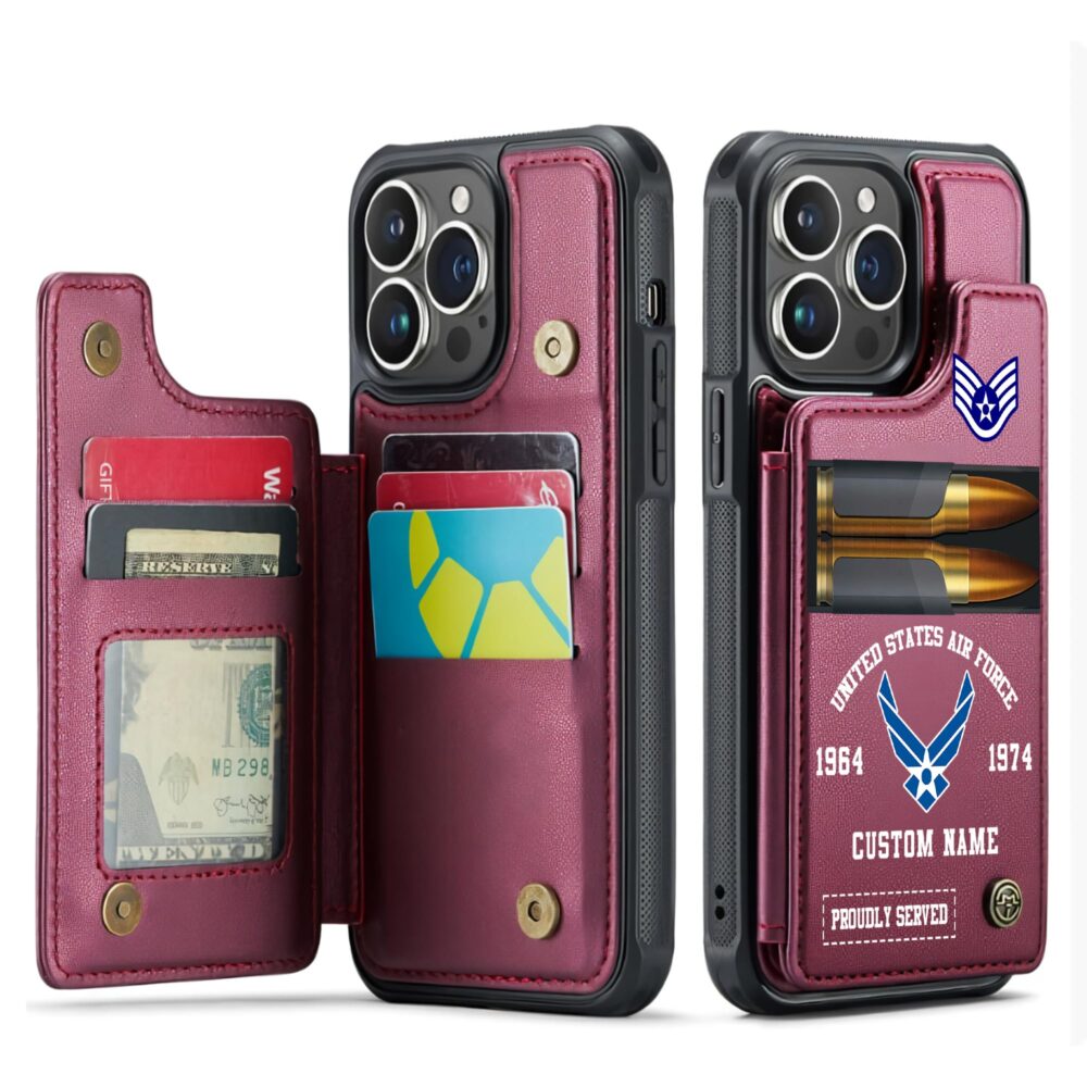 US Air Force , E 9 Air Force Command Chief Master Sergeant - Leather Flip Phone Case - Image 4