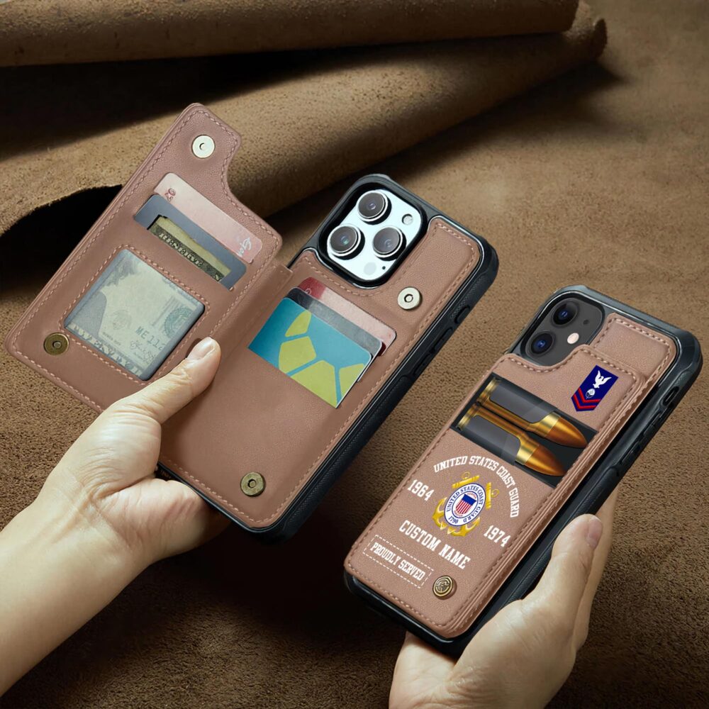 US Coast Guard, E 5 Red - Leather Flip Phone Case - Image 2