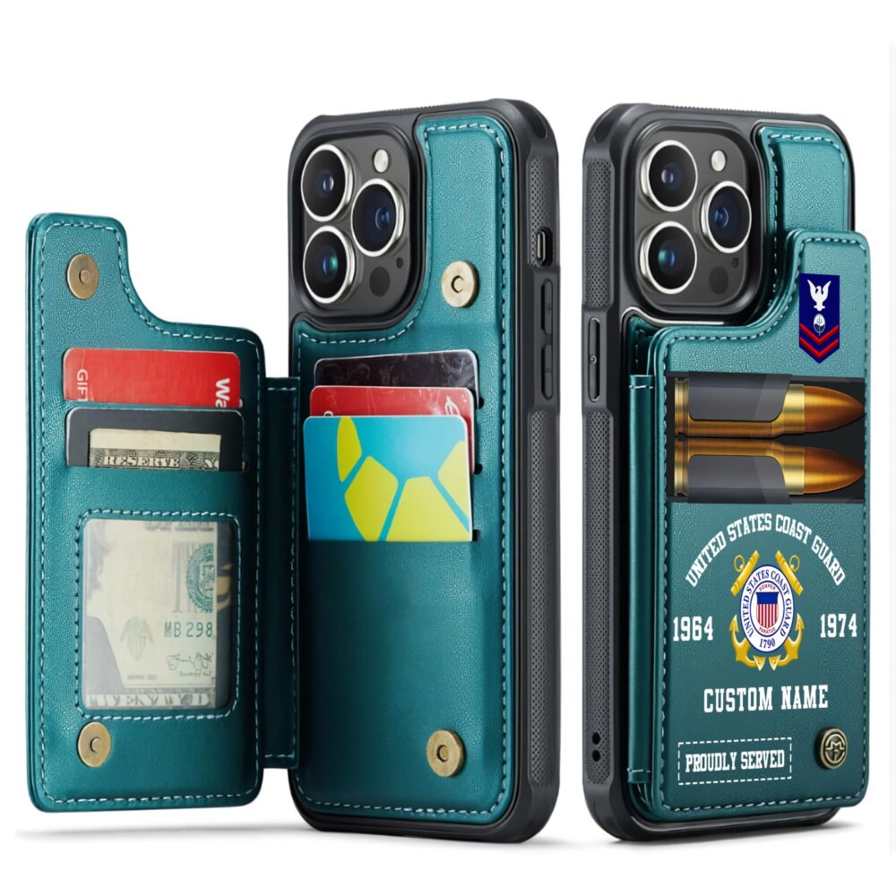 US Coast Guard, E 5 Red - Leather Flip Phone Case - Image 5