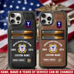 US Coast Guard, E 5 Red - Leather Flip Phone Case