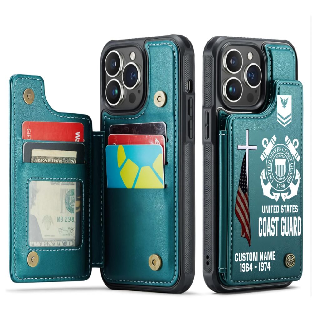 US Coast Guard, All Gave Some, Some Gave All - Leather Flip Phone Case - Image 5