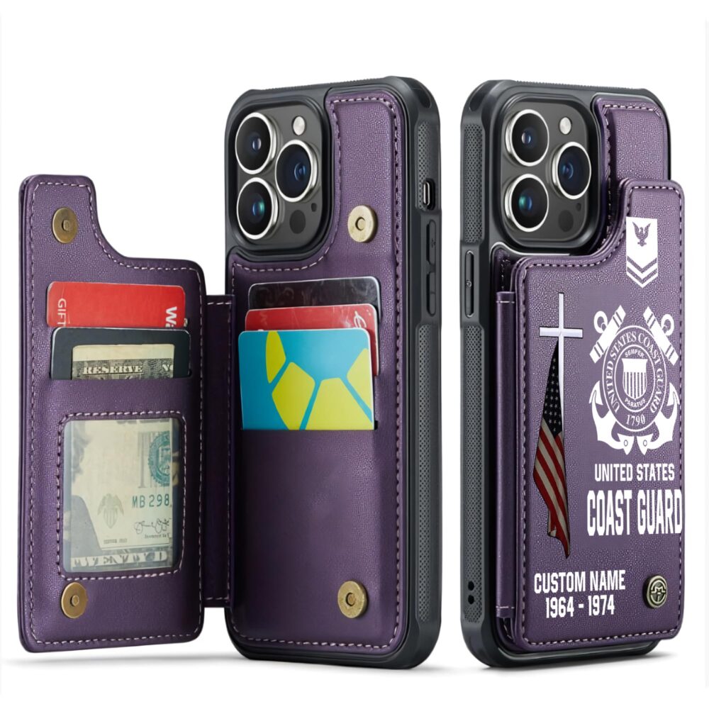 US Coast Guard, All Gave Some, Some Gave All - Leather Flip Phone Case - Image 6