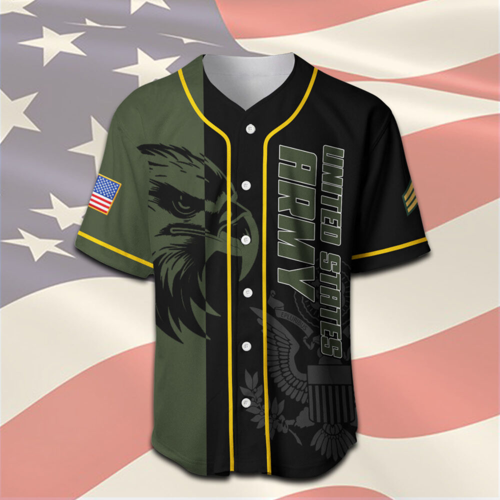 US Army, Proud Veteran - Baseball Jersey - Image 2