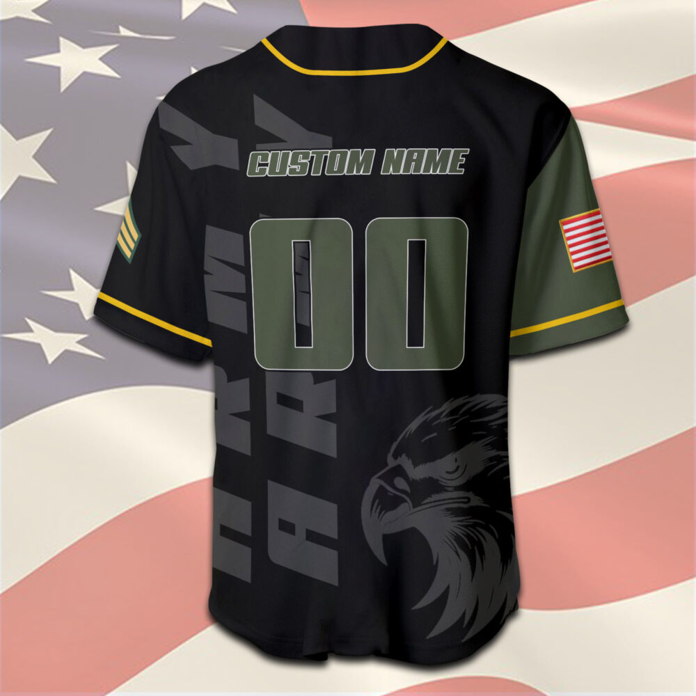 US Army, Proud Veteran - Baseball Jersey - Image 3