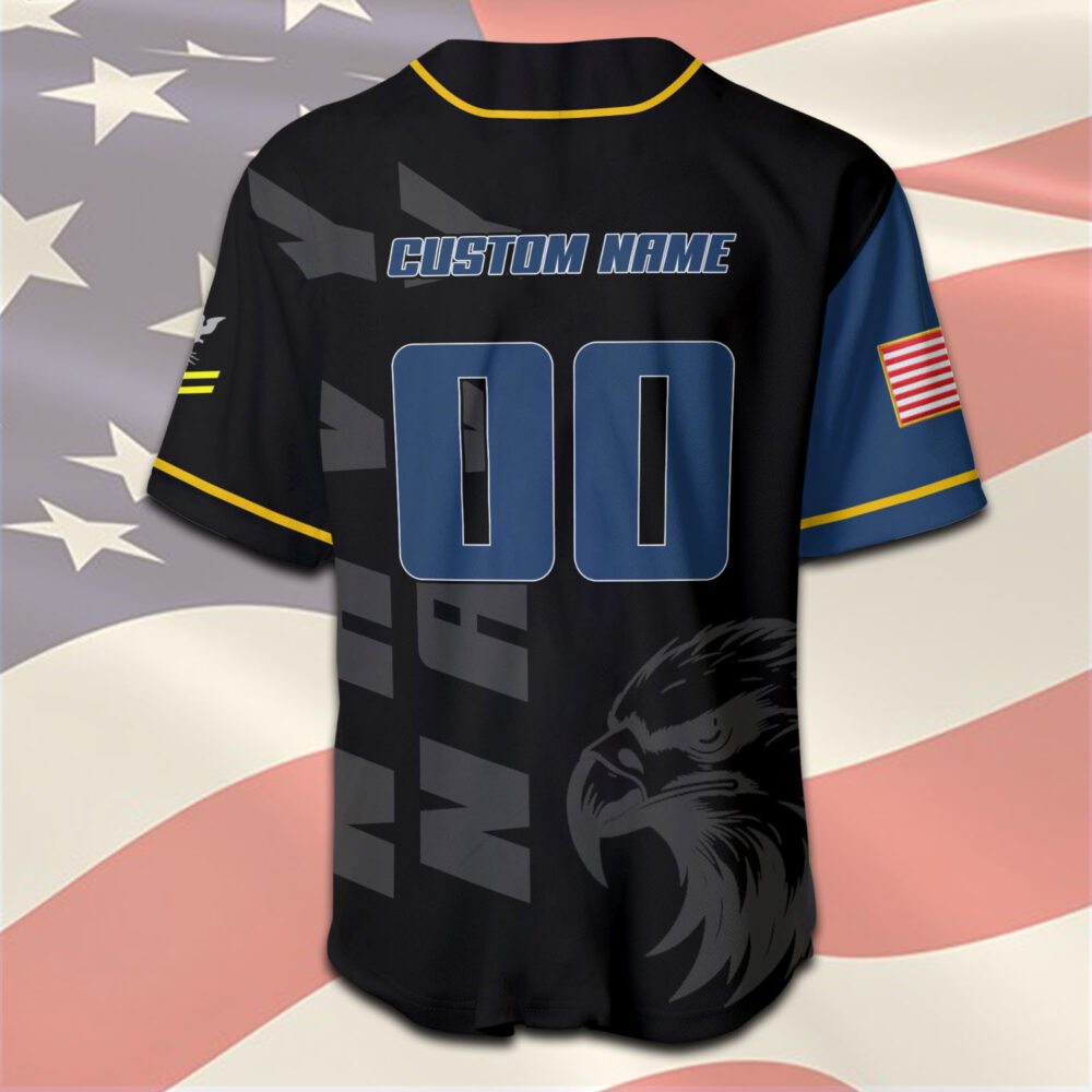 US Navy, Land Of The Free, Because Of The Brave - Baseball Jersey - Image 3
