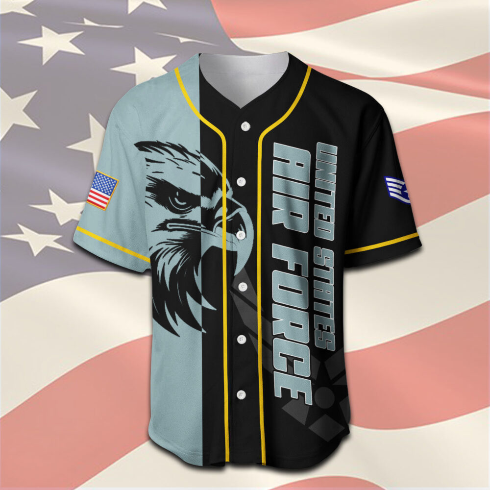US Air Force , Land Of The Free, Because Of The Brave - Baseball Jersey - Image 2