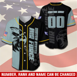 US Air Force , Land Of The Free, Because Of The Brave - Baseball Jersey