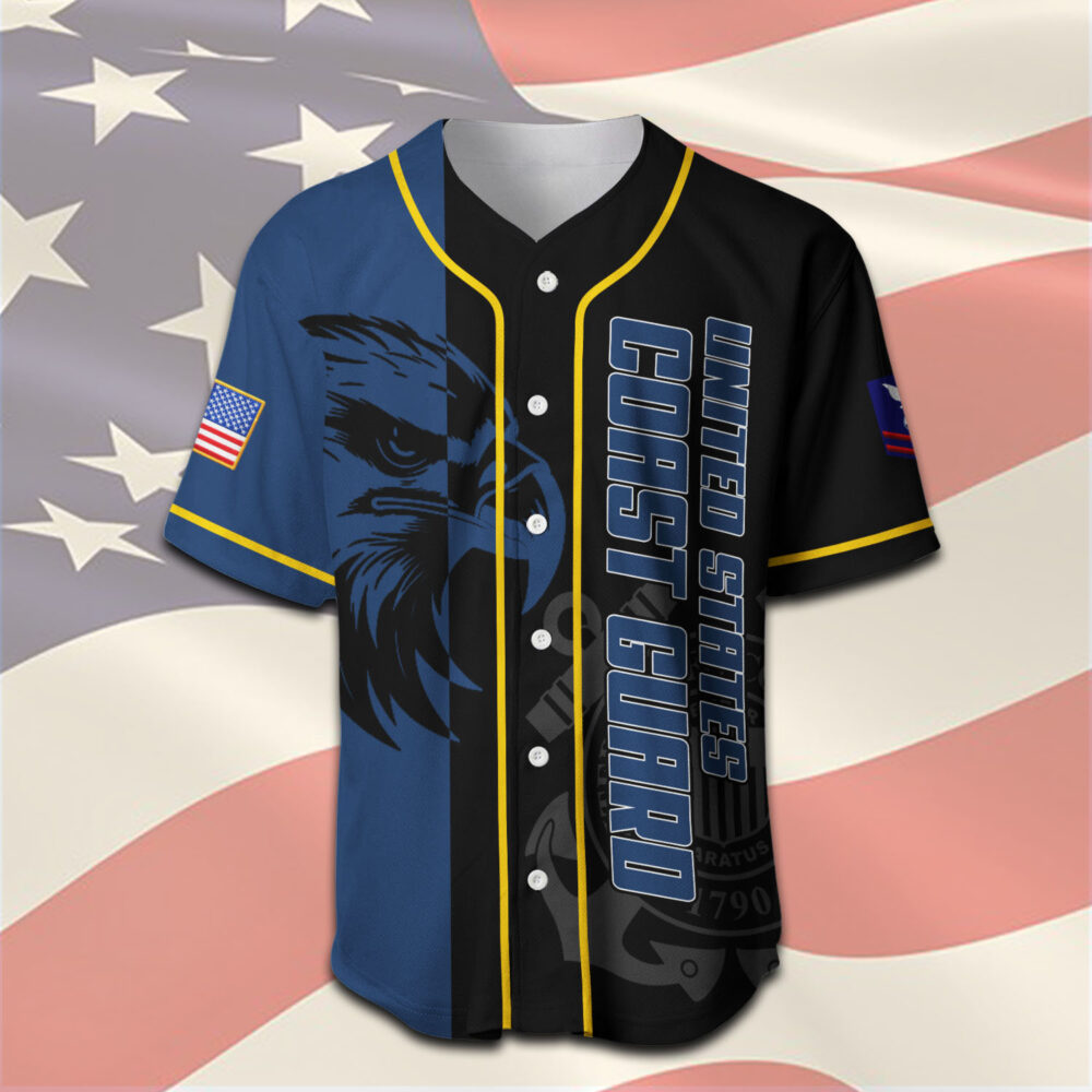 US Coast Guard, Freedom Over Fear - Baseball Jersey - Image 2