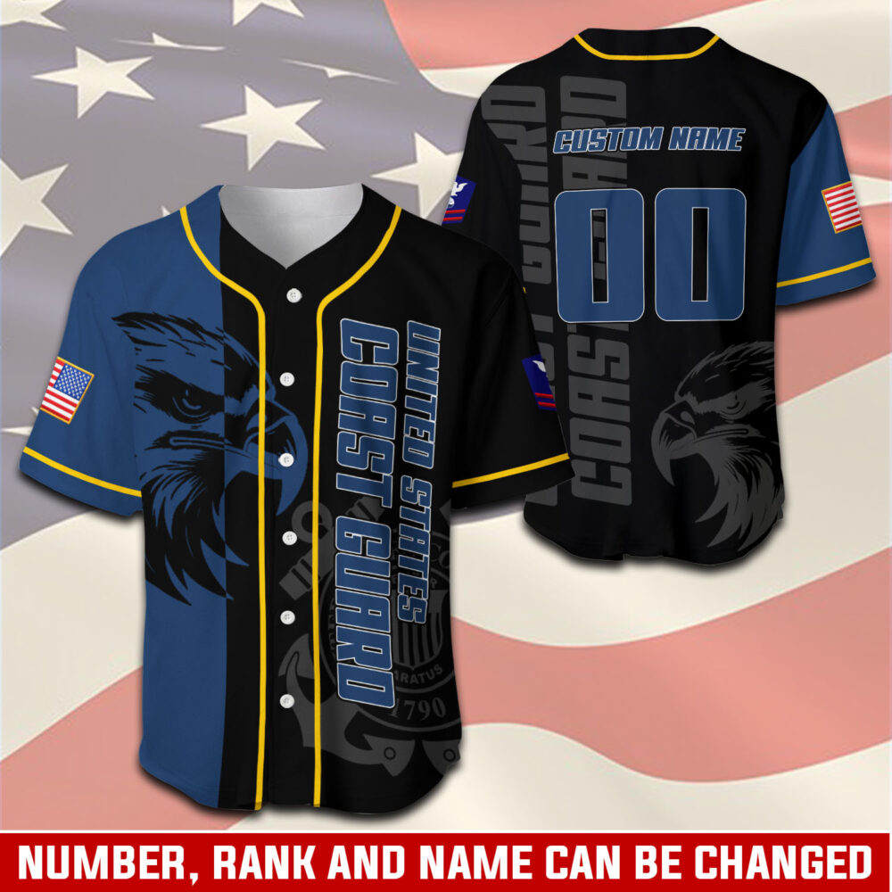 US Coast Guard, Freedom Over Fear - Baseball Jersey