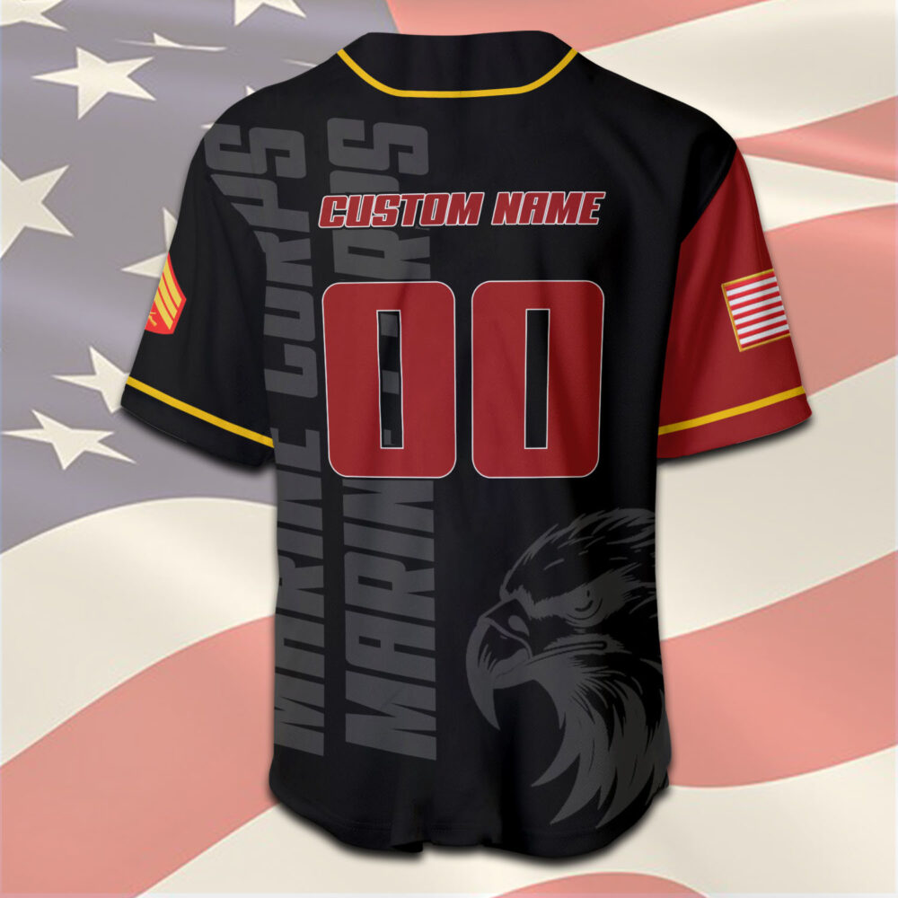 US Marine Corps, The Devil Dogs - Baseball Jersey - Image 3