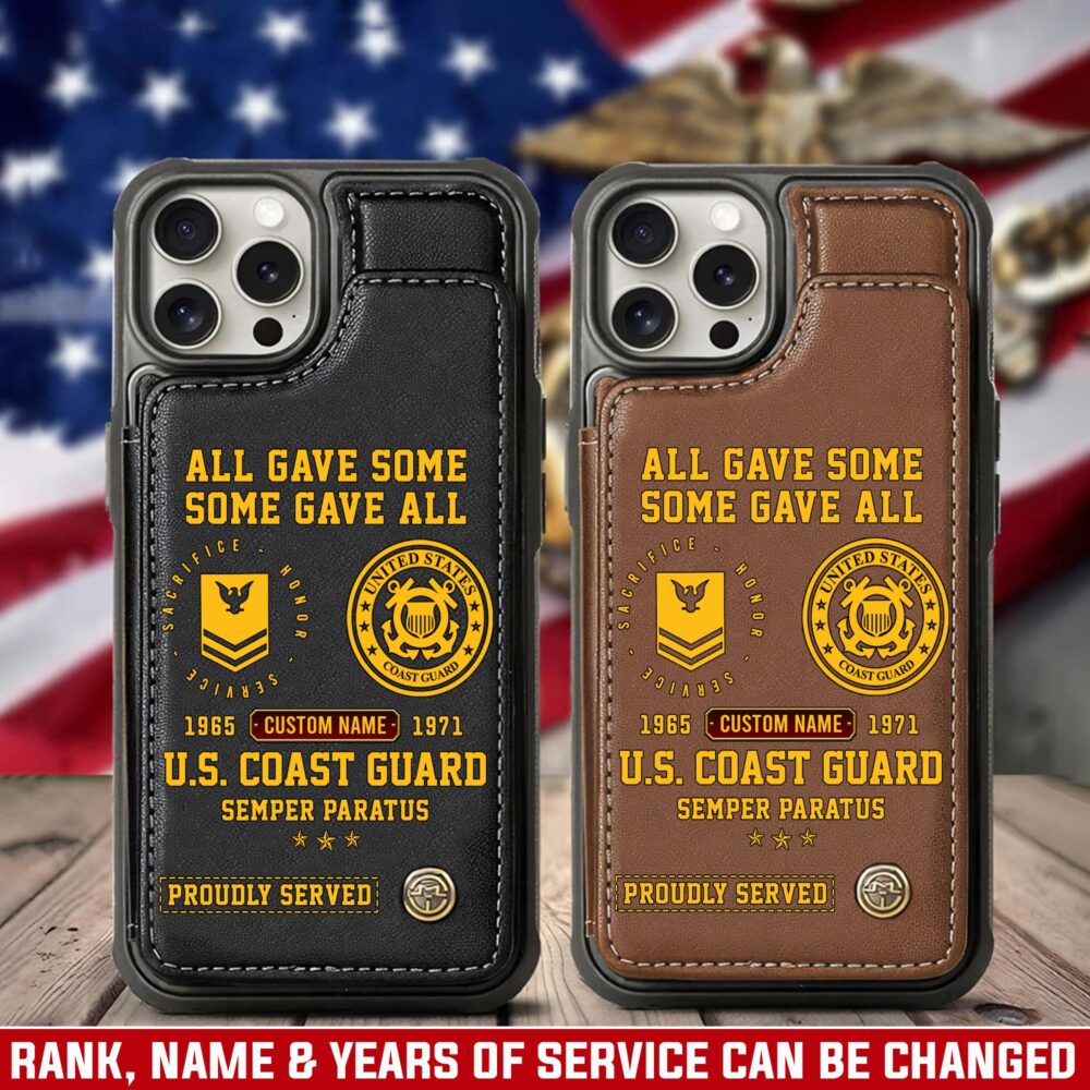 US Coast Guard - Leather Flip Phone Case