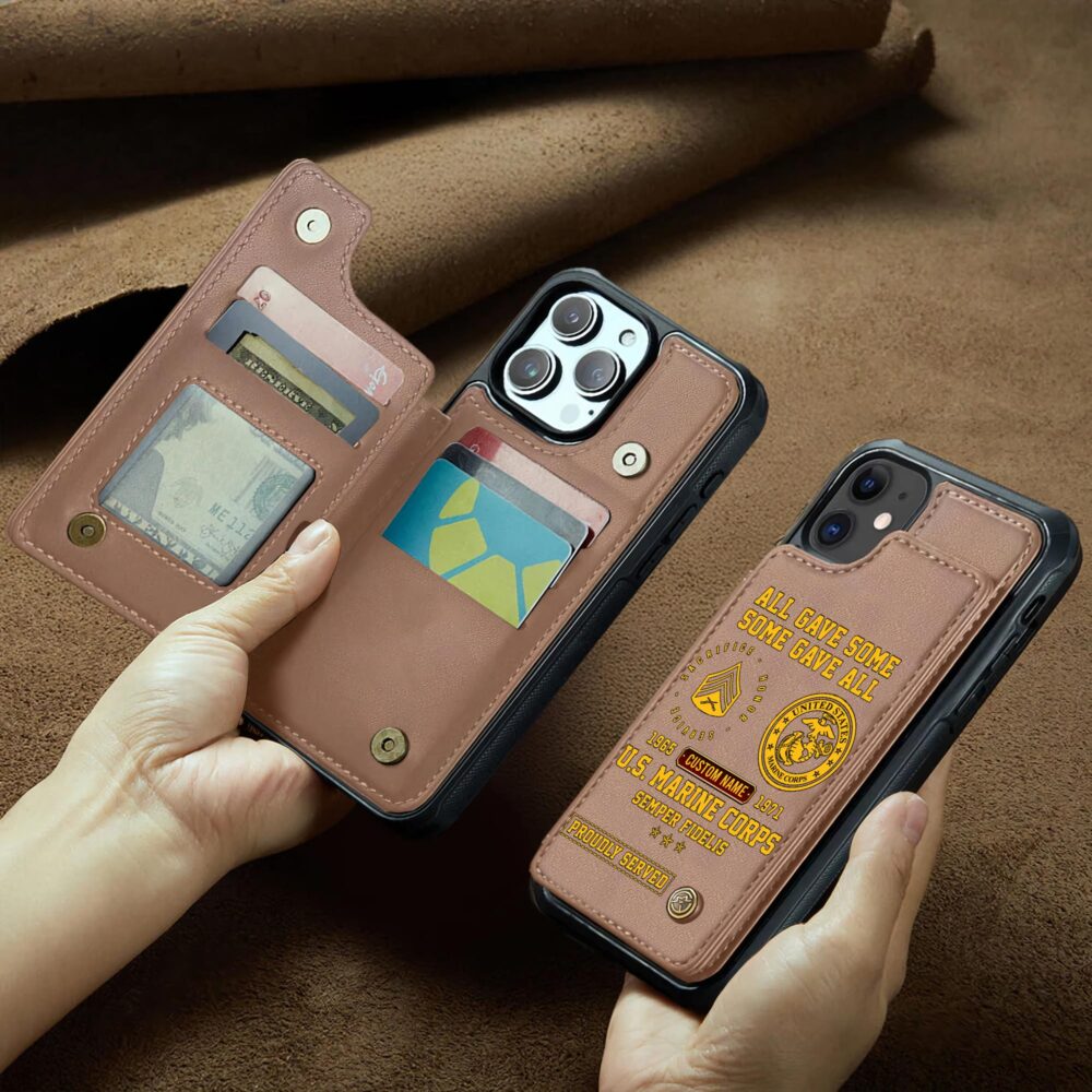 US Marine Corps - Leather Flip Phone Case - Image 2