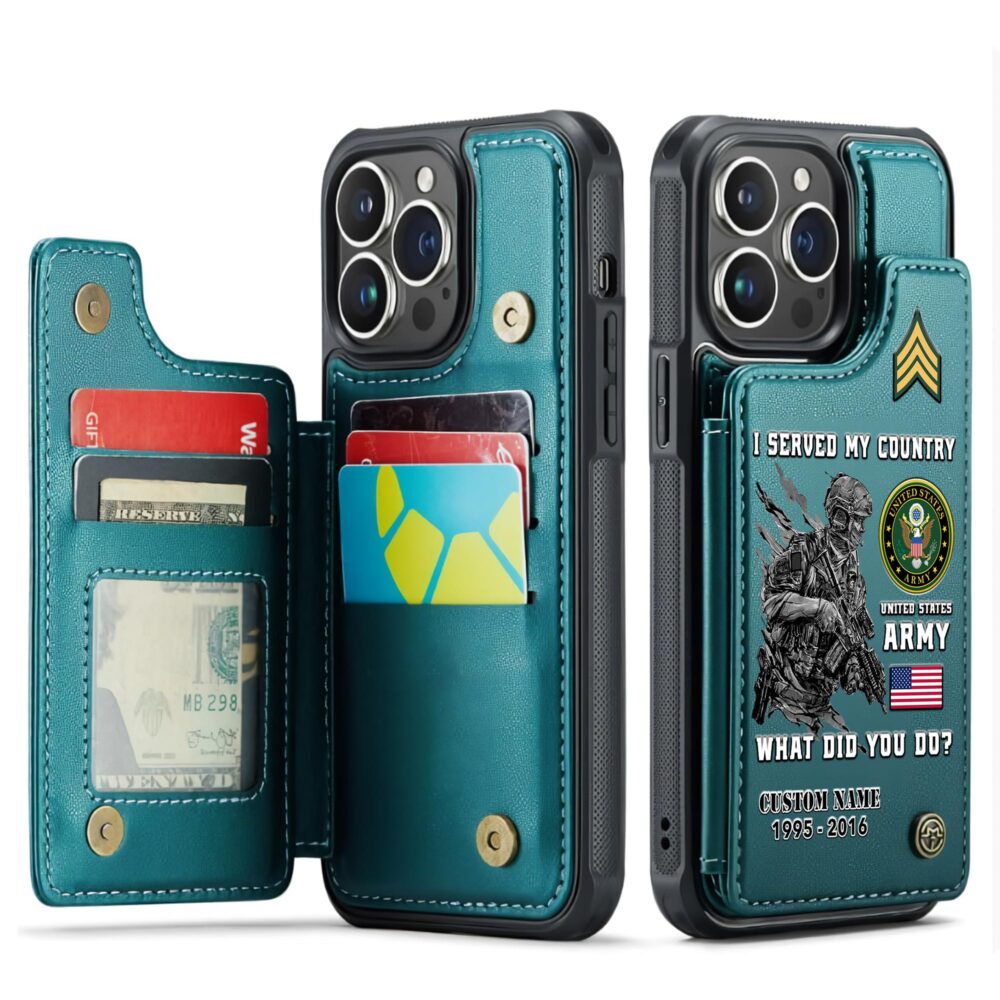 US Army, E 6 Army Specialist - Leather Flip Phone Case - Image 5