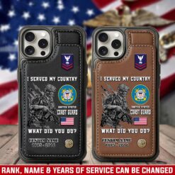 US Coast Guard, Remember - Honor - Respect - Leather Flip Phone Case