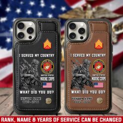 US Marine Corps, Never Retreat, Never Surrender - Leather Flip Phone Case