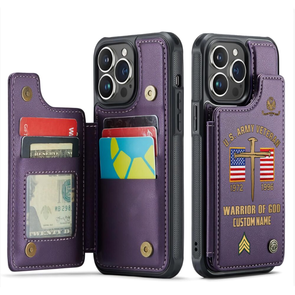 US Army, I Walked The Walk - Leather Flip Phone Case - Image 6