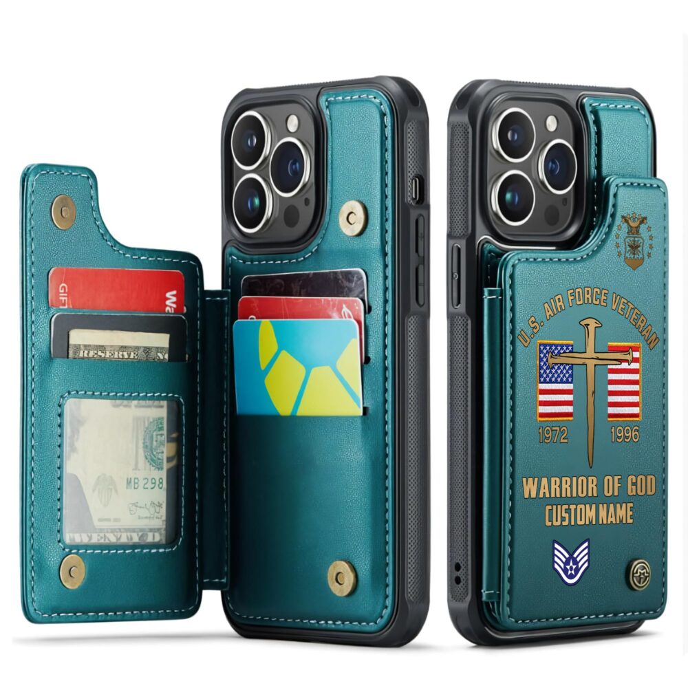 US Air Force , Service Before Self - Leather Flip Phone Case - Image 5