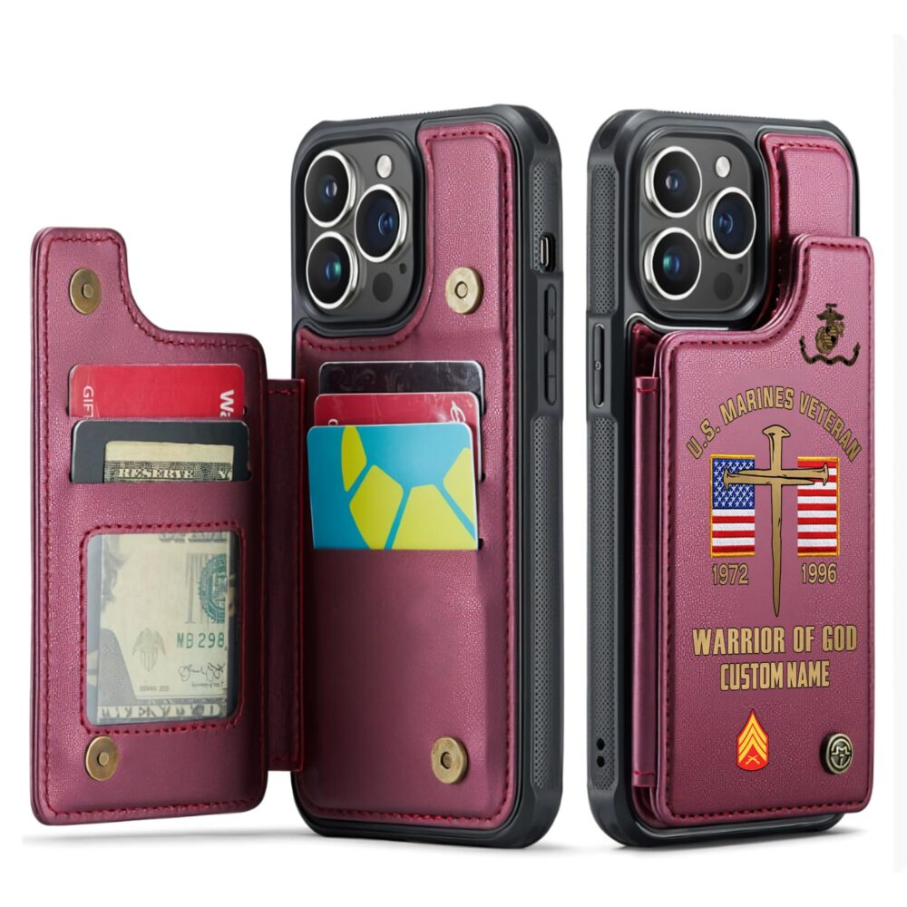 US Marine Corps, W 4 Marines Chief Warrant Officer 4 - Leather Flip Phone Case - Image 4