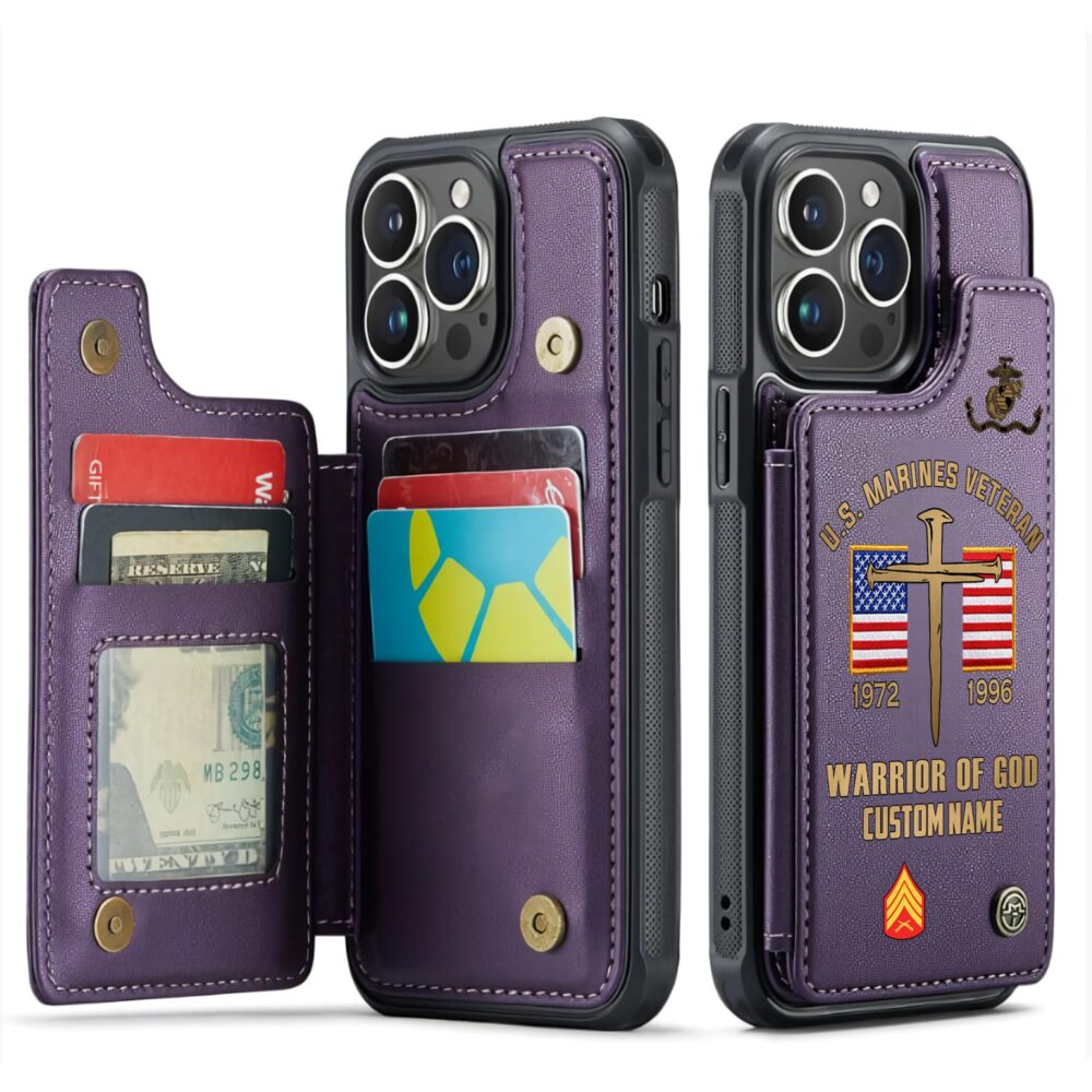 US Marine Corps, W 4 Marines Chief Warrant Officer 4 - Leather Flip Phone Case - Image 6