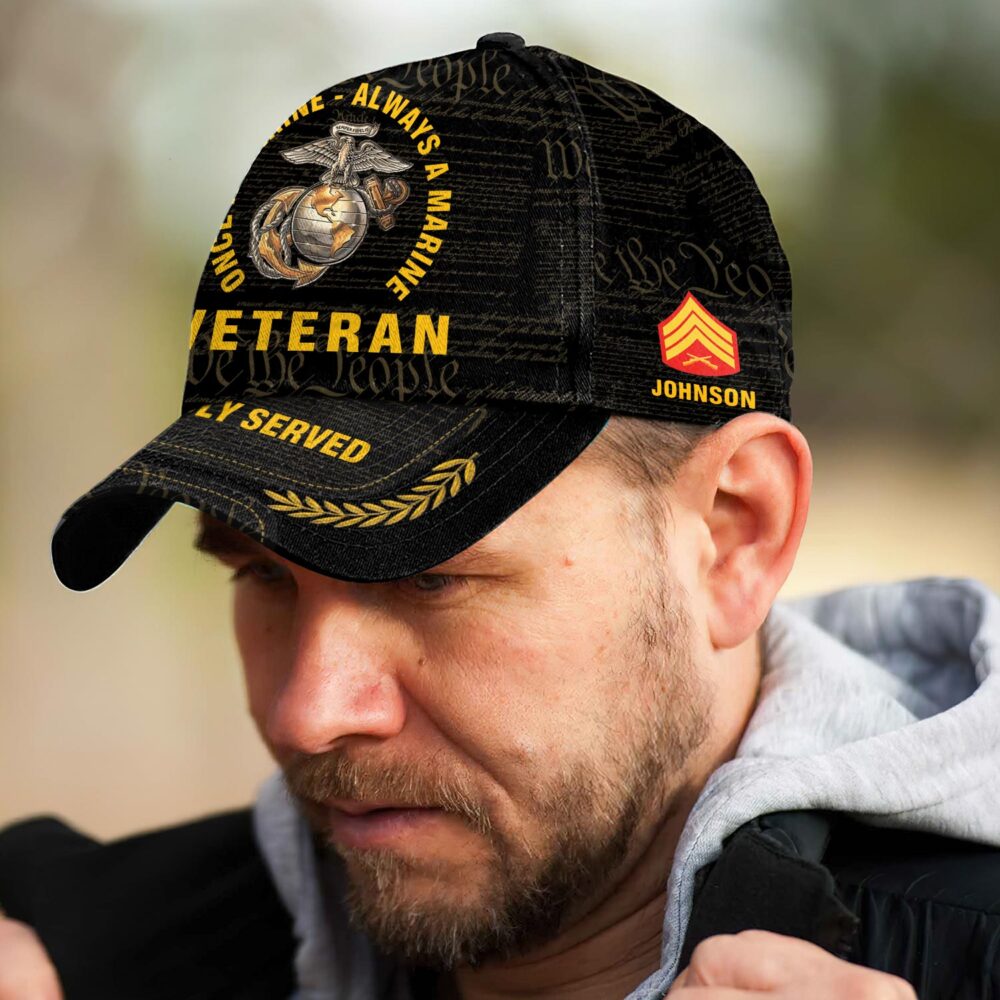 US Marine Corps, Land Of The Free, Because Of The Brave - Classic Cap - Image 3