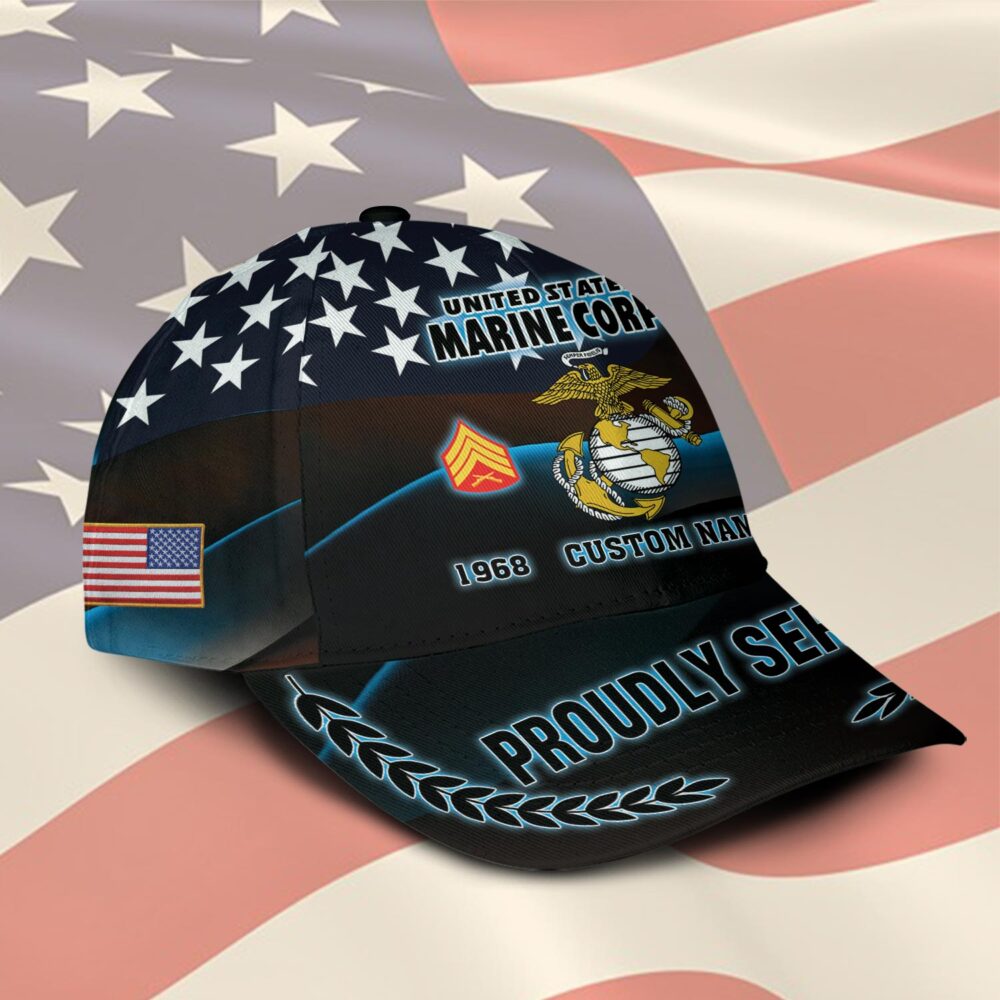 US Marine Corps, Land Of The Free, Because Of The Brave - Classic Cap - Image 2