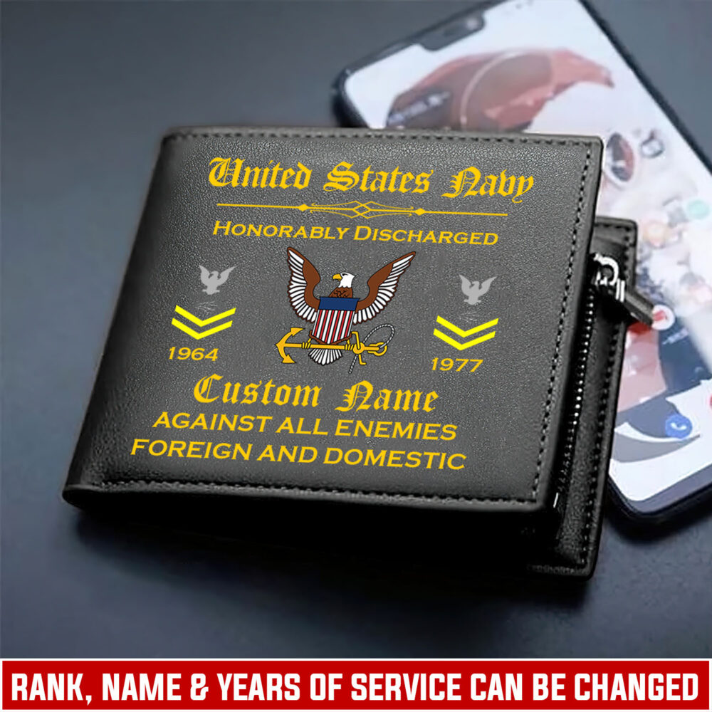 US Navy, By Sea, Air and Land - Man Wallet