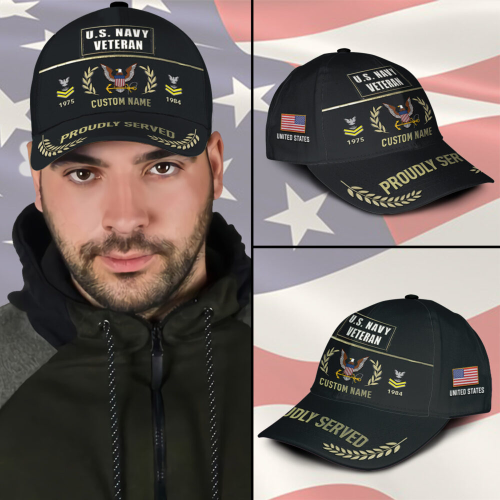 US Navy, American By Birth, Veteran By Choice - Classic Cap - Image 3