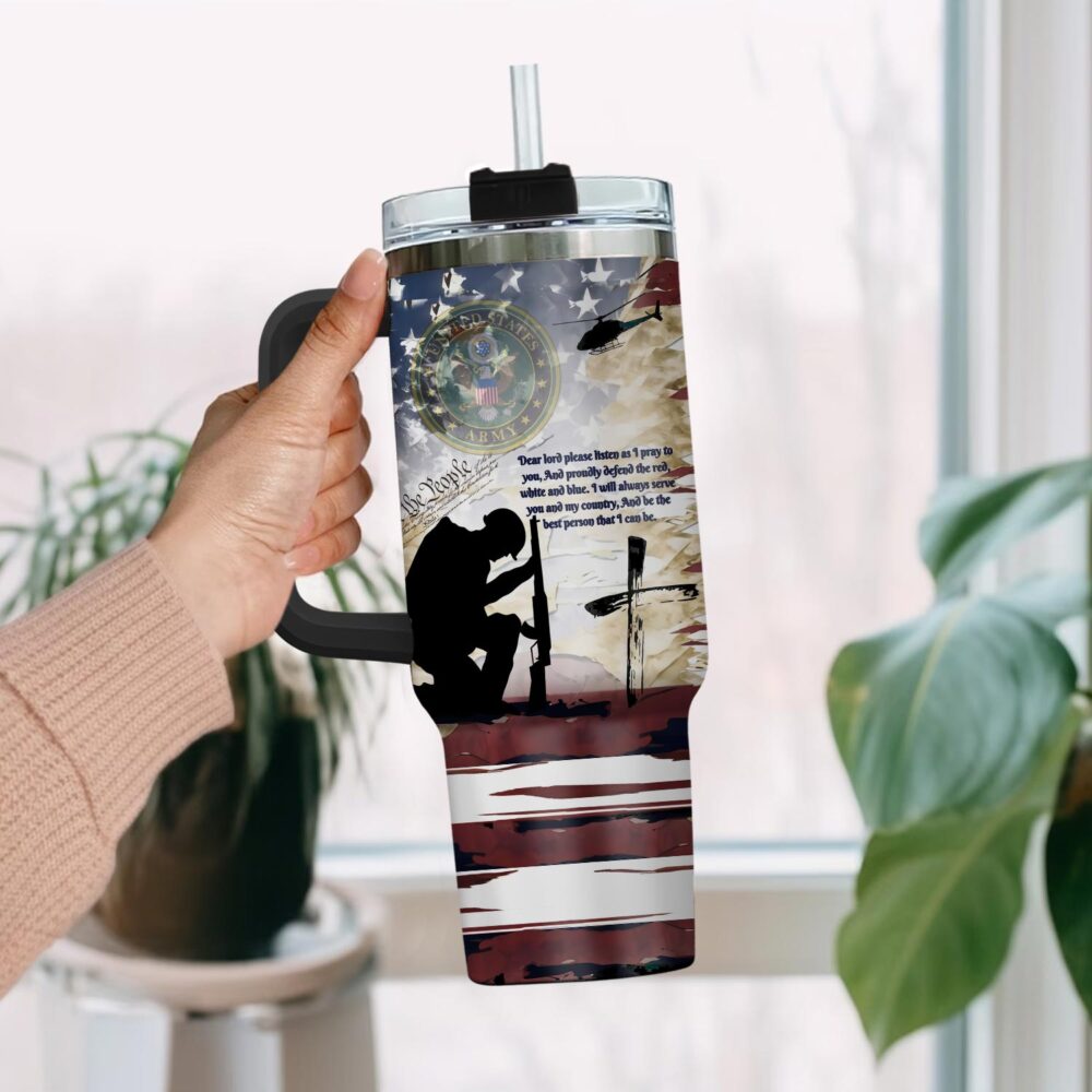US Army, E 7 Army Sergeant First Class - Stainless Steel Tumbler 40oz - Image 2