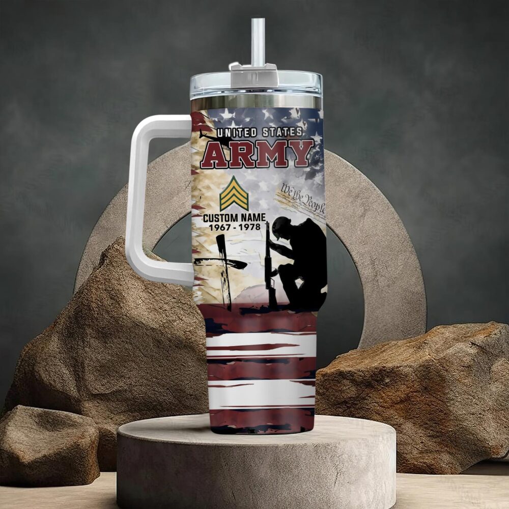 US Army, E 7 Army Sergeant First Class - Stainless Steel Tumbler 40oz - Image 3
