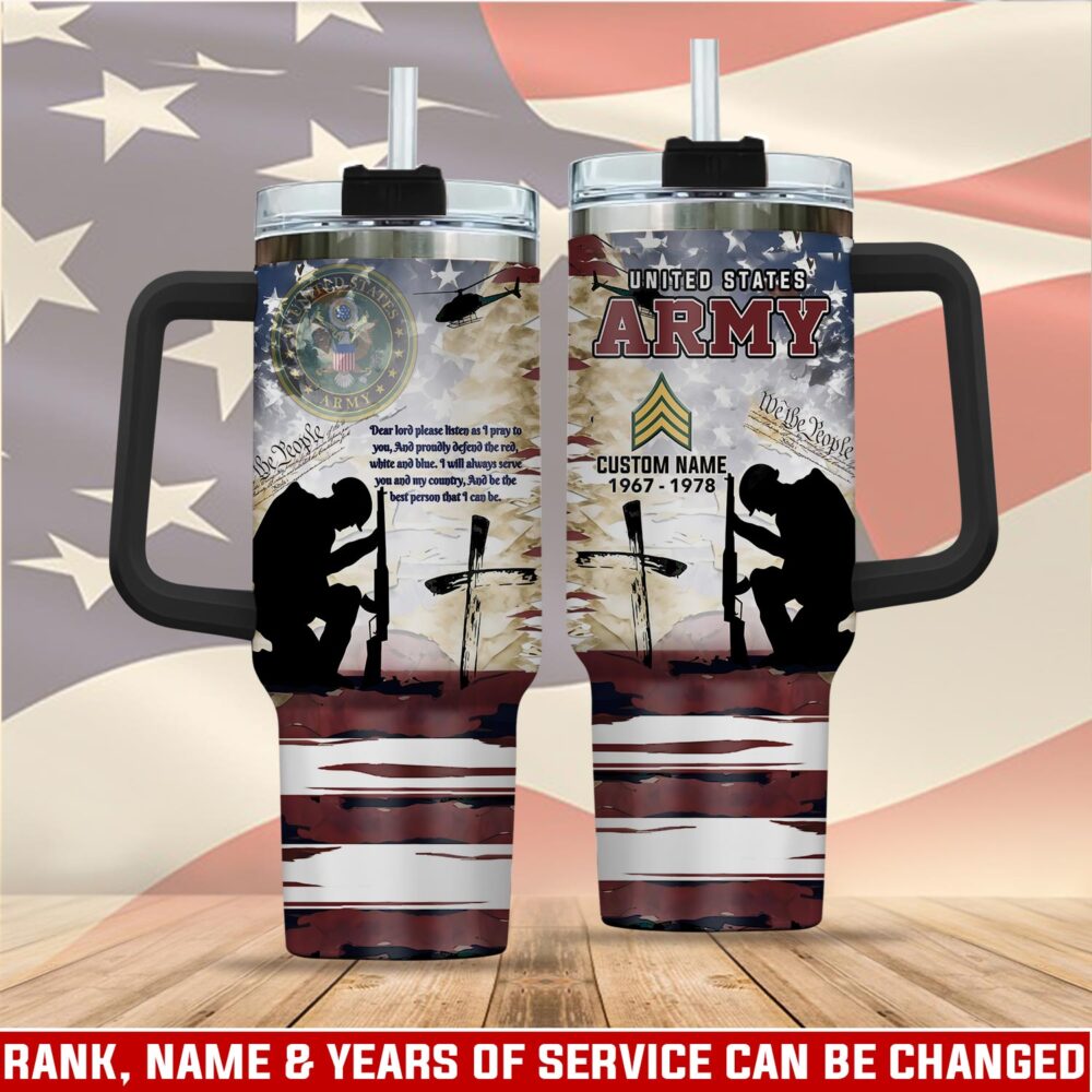 US Army, E 7 Army Sergeant First Class - Stainless Steel Tumbler 40oz