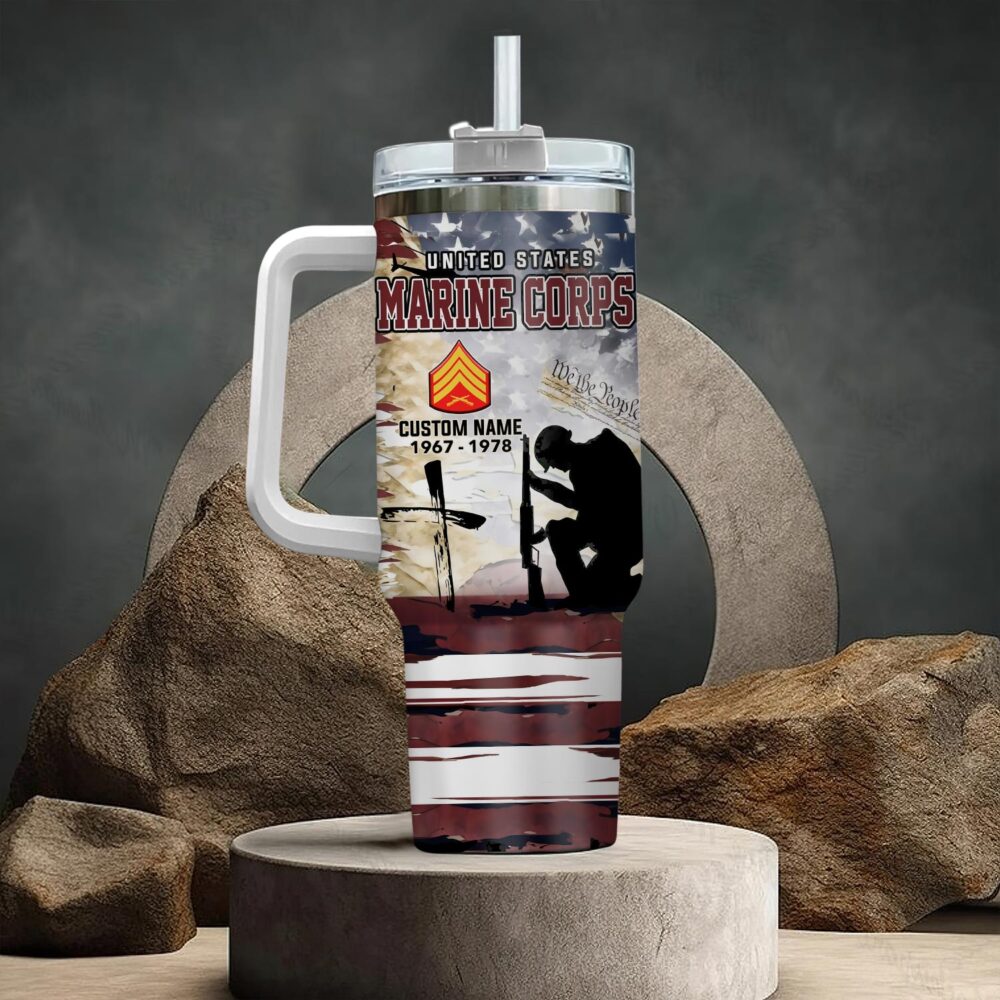 US Marine Corps, Semper Fidelis - Stainless Steel Tumbler 40oz - Image 3