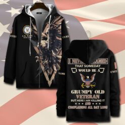 US Navy, Land Of The Free, Because Of The Brave - Zip Hoodie