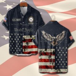 US Navy, Honor, Duty, Service - Short Sleeve Button Shirt