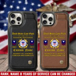 US Coast Guard, Duty, Honor, Country - Leather Flip Phone Case