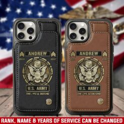 US Army, E 8 Army First Sergeant - Leather Flip Phone Case