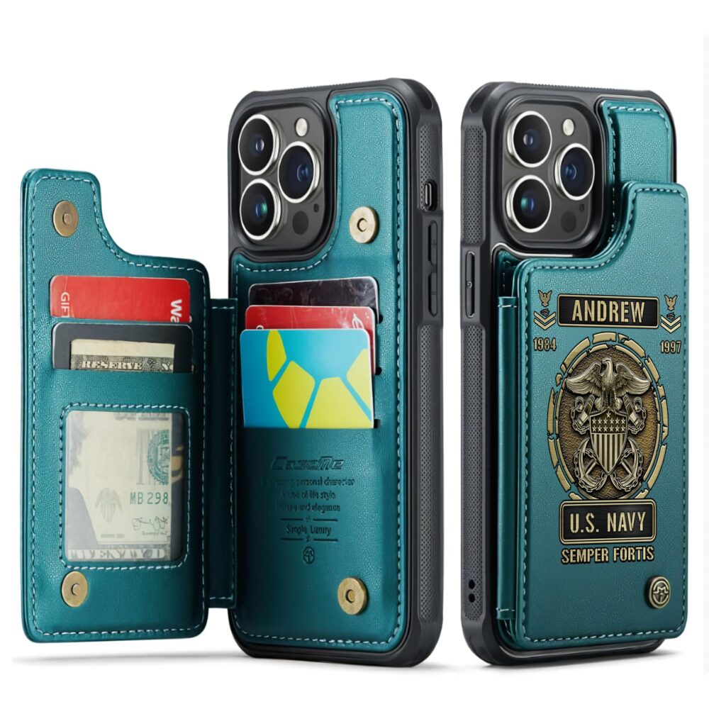 US Navy, Served With Pride - Leather Flip Phone Case - Image 5