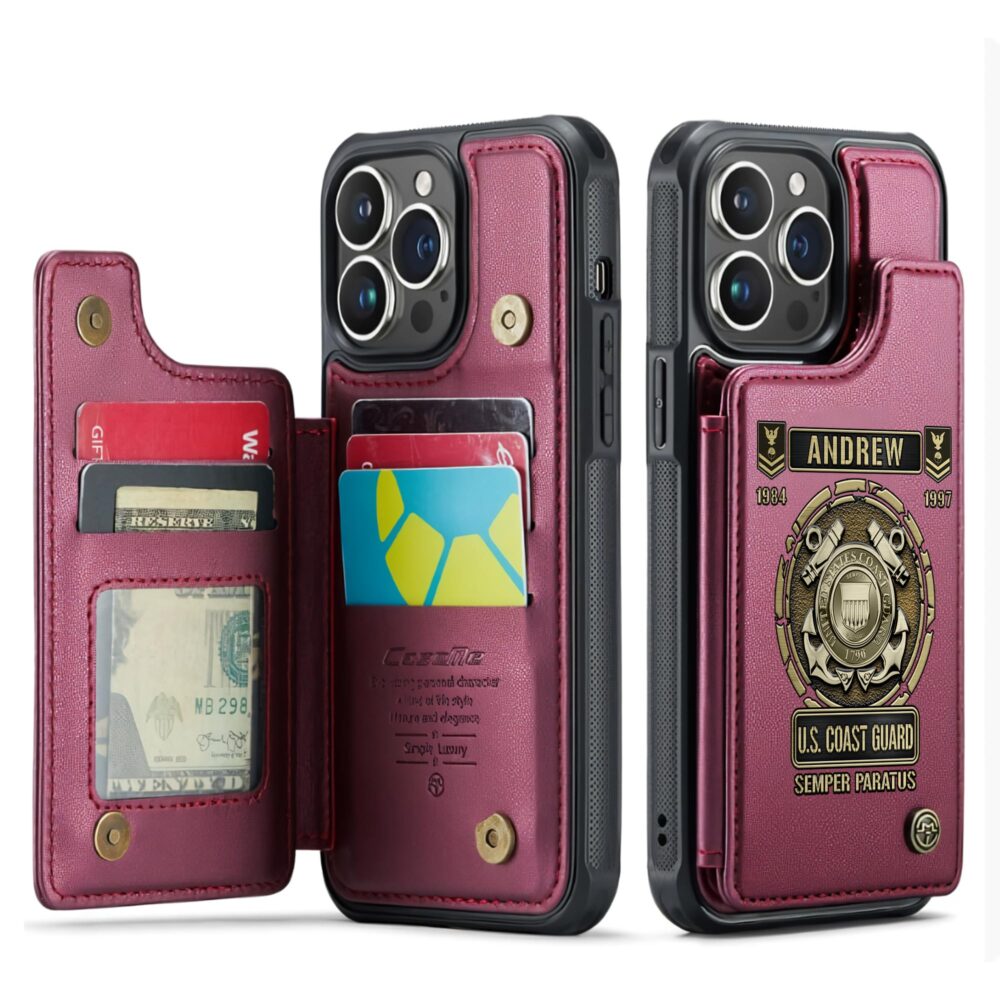 US Coast Guard, Life And Pride - Leather Flip Phone Case - Image 4