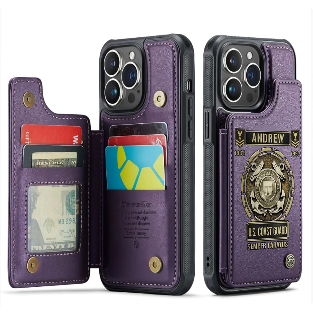 US Coast Guard, Life And Pride - Leather Flip Phone Case - Image 6
