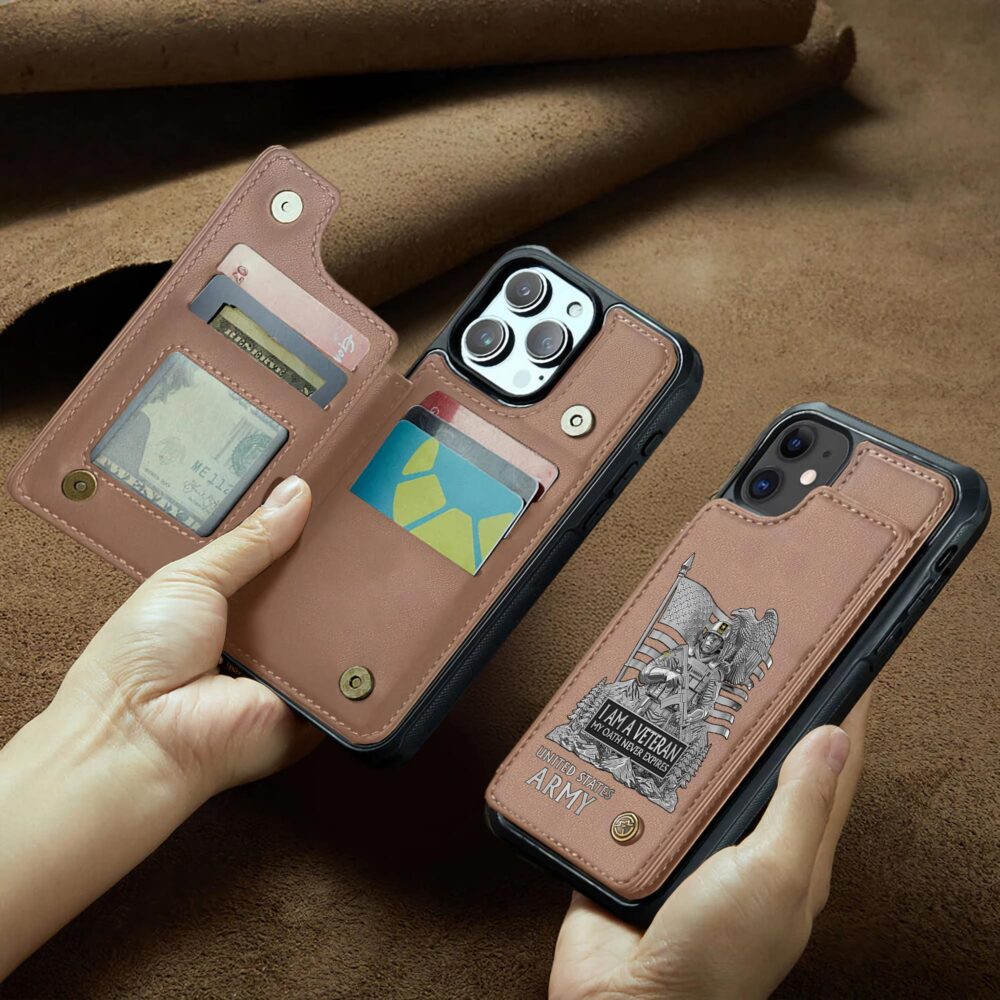 US Army, W 2 Army Chief Warrant Officer 2 - Leather Flip Phone Case - Image 2