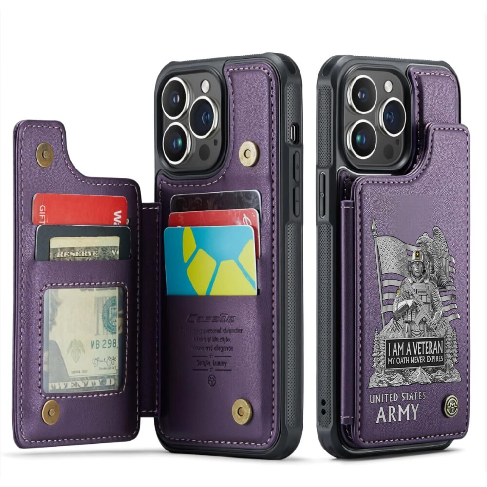 US Army, W 2 Army Chief Warrant Officer 2 - Leather Flip Phone Case - Image 6