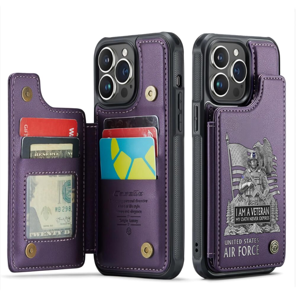 US Air Force , We Own The Sky - Leather Flip Phone Case - Image 6