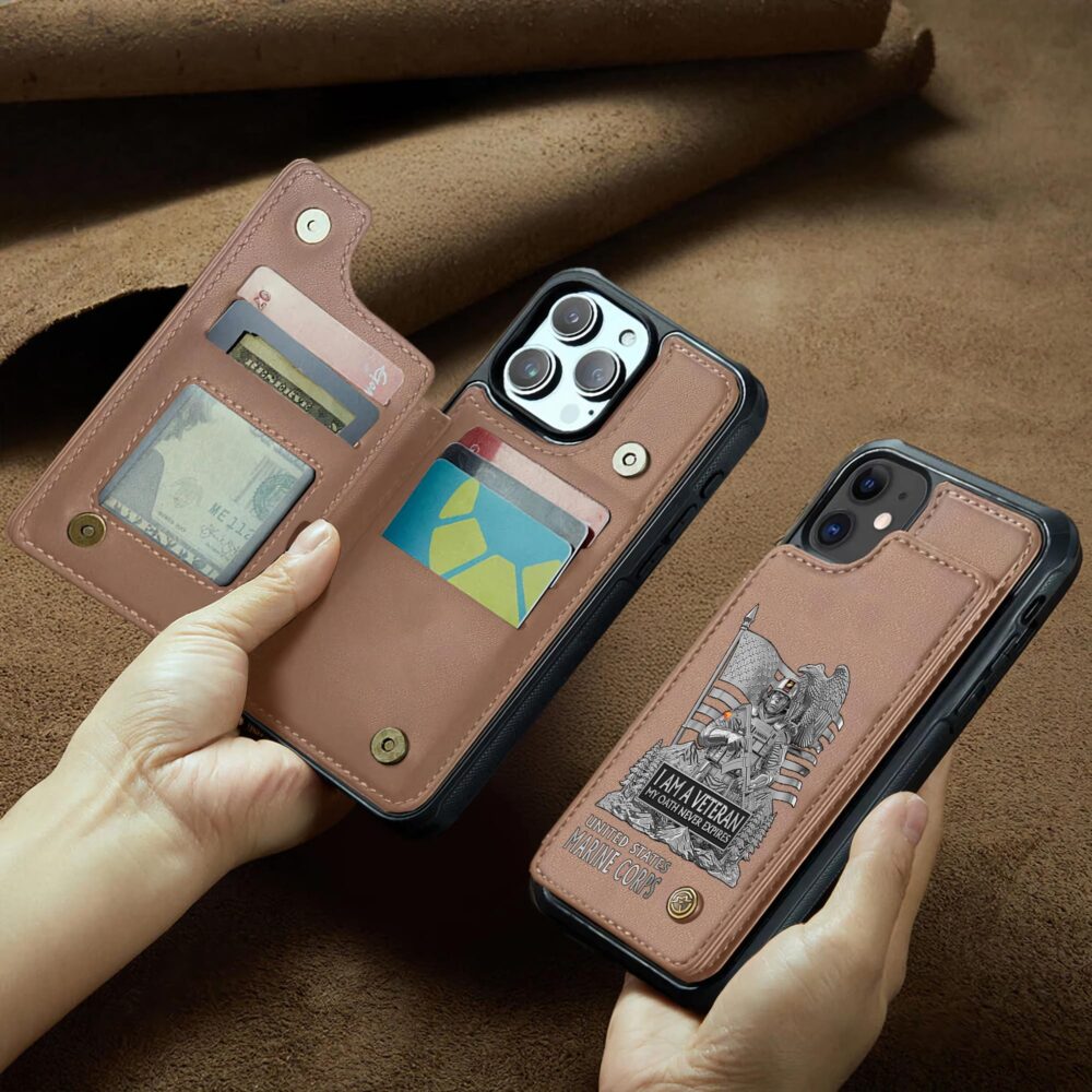 US Marine Corps, All Gave Some, Some Gave All - Leather Flip Phone Case - Image 2