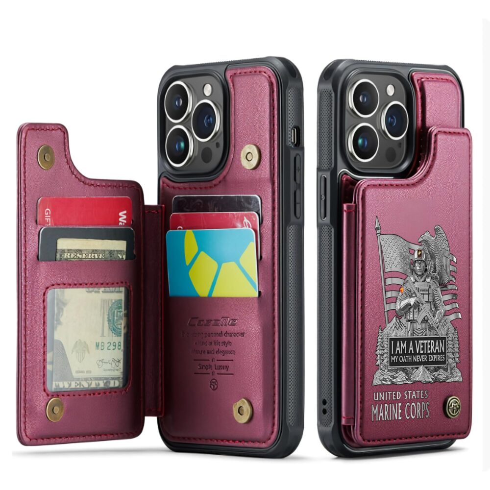 US Marine Corps, All Gave Some, Some Gave All - Leather Flip Phone Case - Image 4