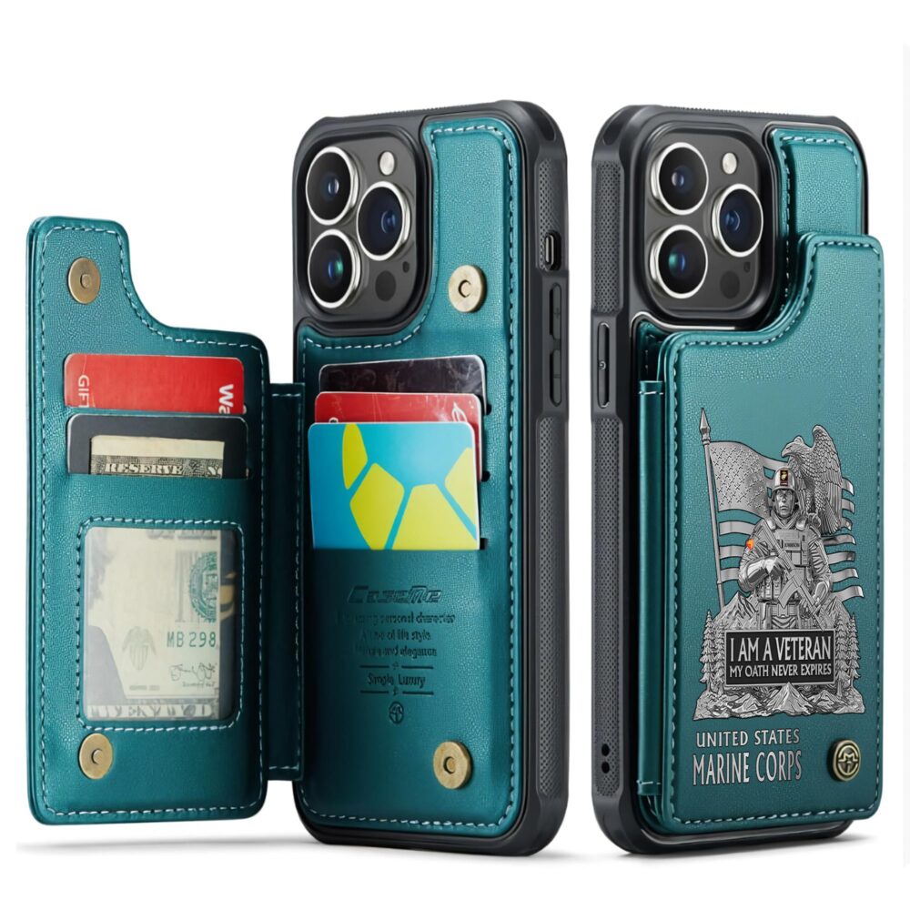 US Marine Corps, All Gave Some, Some Gave All - Leather Flip Phone Case - Image 5