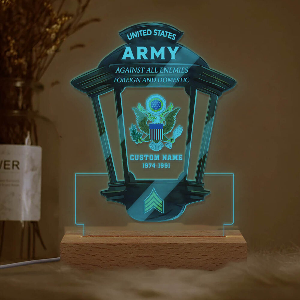 US Army, E 8 Army First Sergeant - Personalized Led Lamp - Image 2