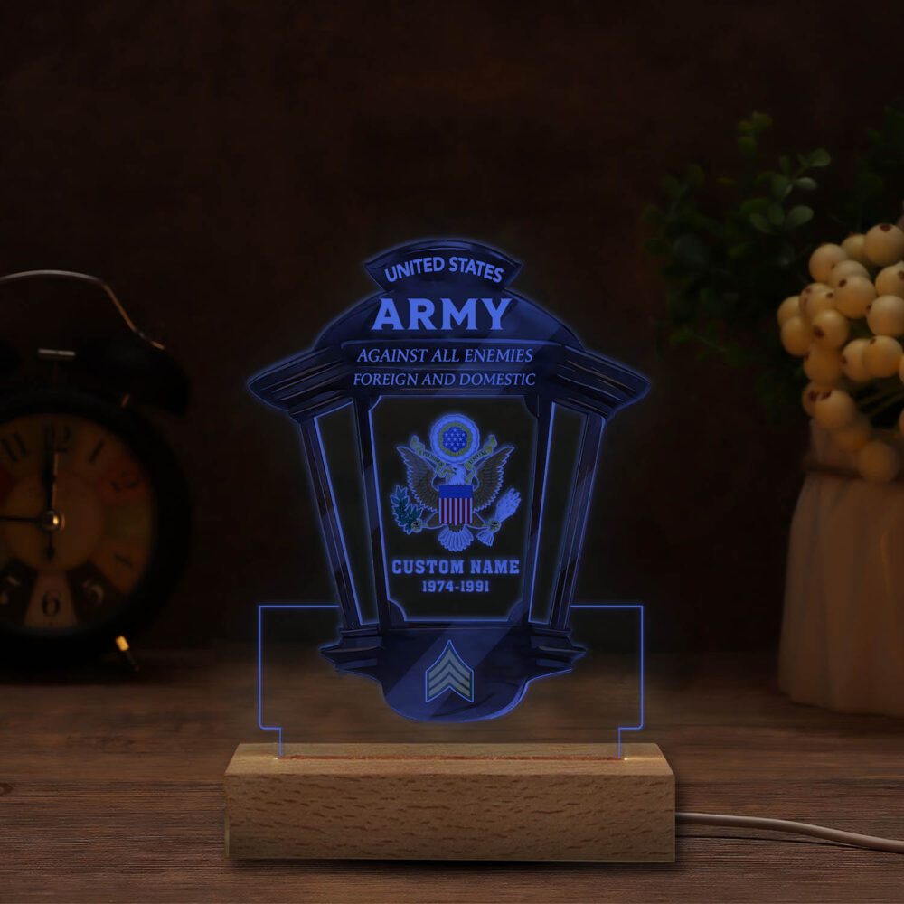 US Army, E 8 Army First Sergeant - Personalized Led Lamp - Image 6