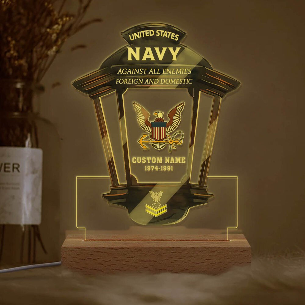 US Navy, Proud To Have Served - Personalized Led Lamp - Image 2