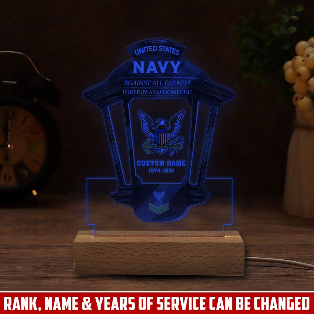 US Navy, Proud To Have Served - Personalized Led Lamp