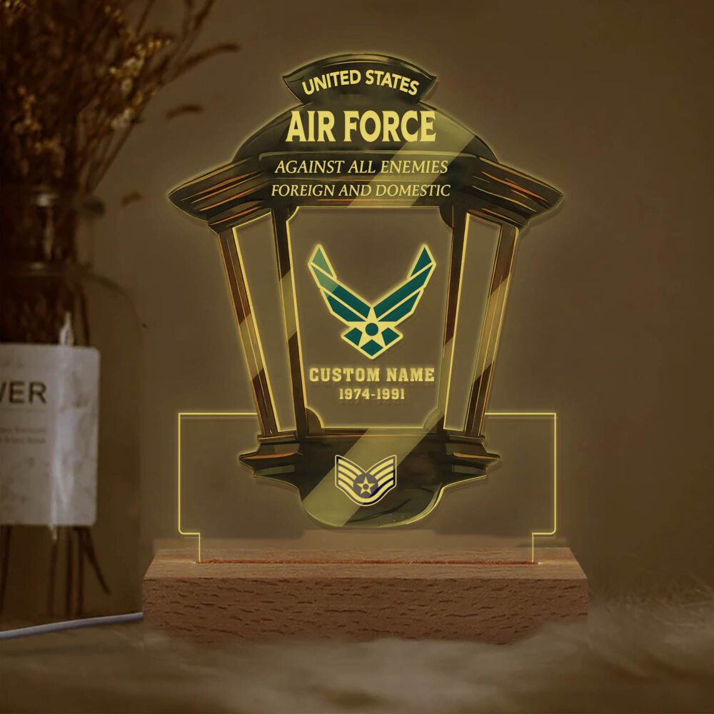 US Air Force , Aim High … Fly-Fight-Win - Personalized Led Lamp - Image 2